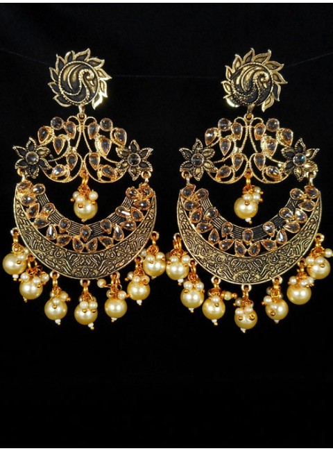 Reverse Ad Earrings With Meenakari Work